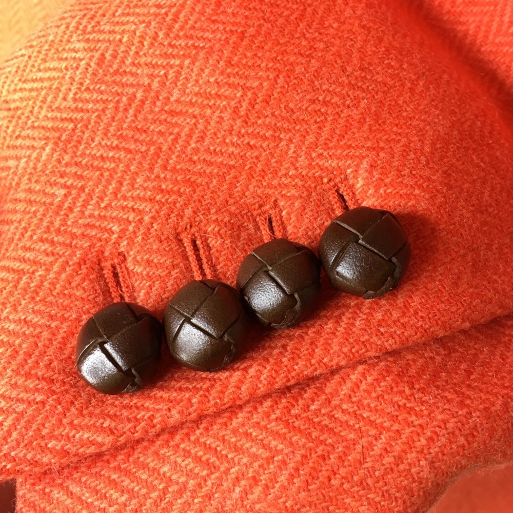 J. Crew orange herringbone hacking wool blazer 10 - Picture 6 of 8
